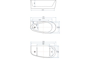 Акриловая ванна Allen Brau Infinity 170x80 2.21001.21/AM белый матовый(панель антрацит) - 2