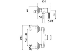 Смеситель Cezares Olimp DM 01 L для душа - 2
