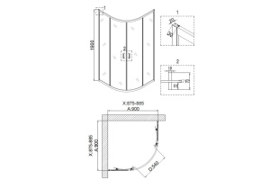 Душевой уголок Niagara Nova NG-6606-08 90x90, четверть круга - 3
