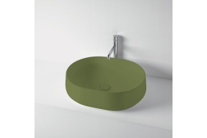 KERASAN F10 Раковина накладная 56х44 см, без отв под смеситель, цвет зеленый матовый