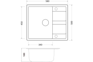 Мойка кухонная Zorg Granit GR 580 BLACK BRONZE бронза - 2
