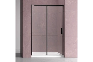 Душевая дверь в нишу Vincea Dice 140х200 профиль черный стекло прозрачное