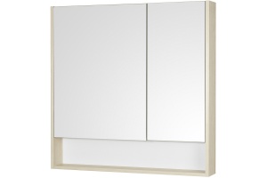 Зеркало-шкаф Aquaton Сканди 90 белый - светлое дерево