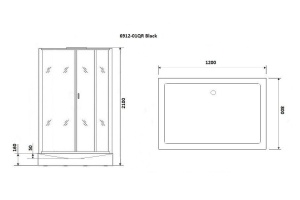 Душевая кабина Niagara Premium NG-6912-01QR BLACK 120х80х210 правая, черная - 3