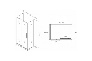 Душевой уголок Abber Schwarzer Diamant 120х85 хром стекло матовое - 2