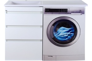 Тумба под стиральную машину Misty Фостер 55 белая глянцевая