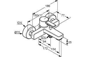 Смеситель для ванны Kludi  хром (386700575) - 2