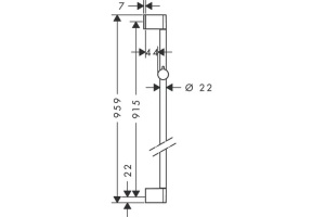 Штанга душевая 91,5 см Hansgrohe Unica Croma 26506000, хром - 2