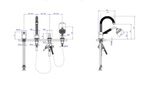 Смеситель для ванны Cezares OLIMP золото 24 карат (OLIMP-BVDM-03/24-L) - 2