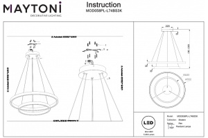 Подвесной светильник Maytoni Rim MOD058PL-L74BS3K - 3