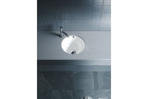 Duravit Architec Раковина встр., для встраивания снизу, с перел., без площадки под смес., глазуровка снизу,включая крепление под столешницу, Ø 400мм, - 2