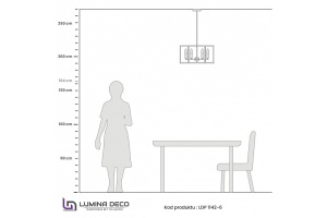 Люстра на штанге LUMINA DECO Lorton LDP 1142-6 BK+MD - 2