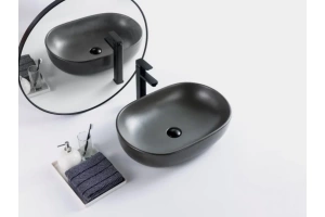 Раковина накладная BelBagno 60 см серый матовый (BB1084-H311) - 2