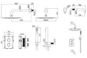 5.31014-31 PRIORITY V.3 Термостат Vernet+Душ Slim 300мм+Душ.набор+Излив,Easy box,черн.мат (265389) - 2