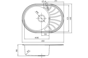 Мойка, нержавеющая сталь, шелк, чаша слева, 650*460, Suno S, IDDIS, SUN65SLi77 - 2
