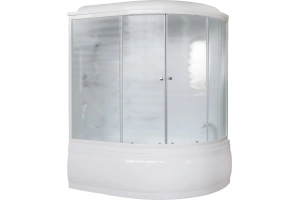 Душевой бокс Royal Bath ALP 150х100 L профиль белый стекло матовое с гидромассажем 