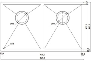 Мойка кухонная Seaman Eco Marino SME-745D - 2