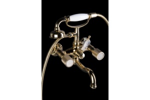 Смеситель для ванны Boheme Royal Cristal золото с переключателем Swarovski - 2