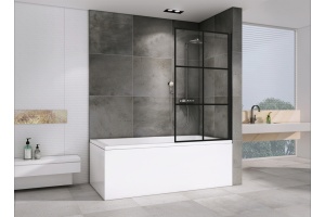 Шторка на ванну ABBER Immer Offen 80х140 профиль черный (AG72080B) - 2