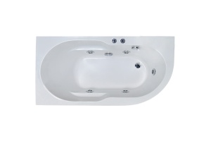 Ванна акриловая Royal Bath Azur Standart 160x80 L с гидромассажем белый