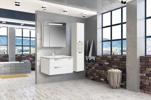 Шкаф-пенал Roca Lago белый глянец - 3