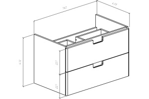 Тумба для комплекта Bellezza Пегас 80 подвесная, бежевая - 2