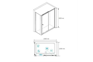 Душевой уголок RGW Classic CL-48-1 140x100 профиль хром стекло прозрачное - 3