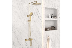 Душевая стойка Vincea Desire термостатическая золото - 2