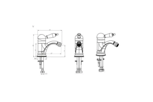 Смеситель для биде Boheme Medici бронза с белой ручкой - 2