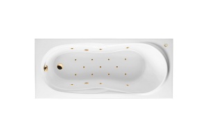 Акриловая ванна Excellent Sekwana 170х75 белая золото с гидромассажем