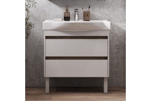 Комплект мебели Aquaton Нортон 80 белый глянец - 2