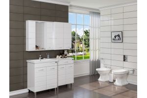 Тумба с раковиной напольная Санта Омега 70 белый - 3