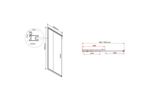 Душевой уголок Vincea Garda 110х100 хром стекло прозрачное - 2