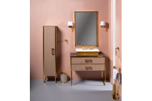 Зеркало Armadi Art Monaco 70х110 с подсветкой бежевый - золото - 2