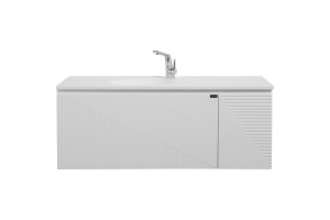 Тумба с раковиной Black&White Universell 121 белая глянцевая