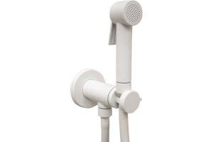 BOSSINI (PALOMA FLAT) Комплект гигиенический: прогрессивный смеситель, лейка с клапаном подачи воды, шланг 1250 мм, белый (045)