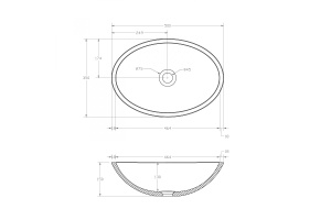 Раковина накладная ABBER Kristall 50 черный (AT2802Onyx) - 3