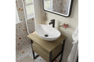 Мебель для ванной DIWO Элиста 60 светлое дерево, столешница светлое дерево с раковиной Moduo 55 Leaf - 3