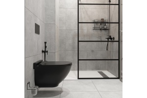 Душевая перегородка STWORKI Кронборг LOFT-GW-110х220 110 см, профиль черный матовый - 2