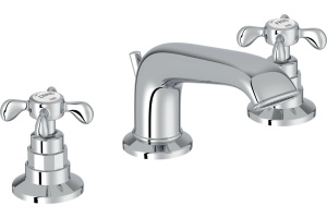 E24306-CP смеситель для раковины CLEO на 3 отверстия, с донным клапаном, ручка вентиль (хром)