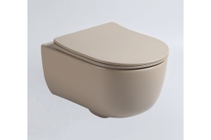 Подвесной унитаз Vincea Evo бежевый матовый с сиденьем микролифт