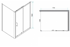 Душевой уголок RGW Passage PA-74 170x120 профиль хром стекло прозрачное - 3