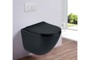 Унитаз подвесной Esbano Lotus с сиденьем микролифт, черный матовый (ESUPLOTUBM) - 2