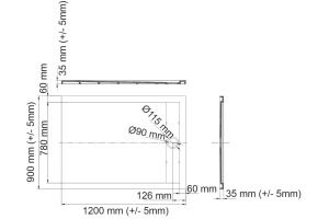 Поддон для душа Wasserkraft Abens 120х90 черный матовый - 3