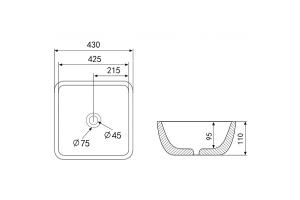 Накладная раковина Abber Rechteck 43 золотая - 3