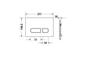 DURAVIT (DuraSystem) Клавиша смыва A1, цвет белый - 2