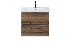 TECHNO База под раковину подвесная с двумя выкатными ящиками, Дуб бомонд Лофт AM-Techno-600-2C-SO-LW646 - 2