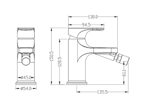 Смеситель для биде Boheme Spectre бронза - 2