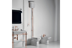 KERASAN Крепление вертикальное для напольных унитазов/биде, цвет золото