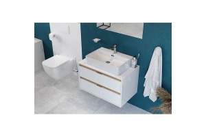 Тумба под накладную раковину Excellent Tuto 60 белый - светлое дерево  - 2